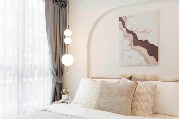 bedroom of Atmoz รัชดา-ห้วยขวาง คอนโด