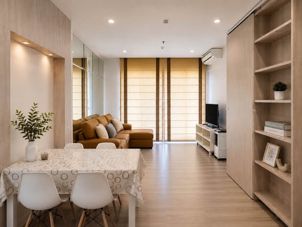 living room and room interior of Baan Klang Krung Siam-Pathum Wan