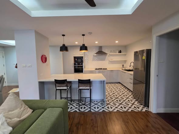 living room and kitchen of Beverly Hills Mansion
