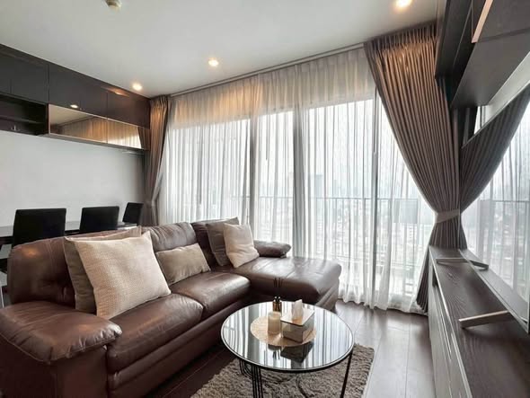 living room and bedroom of C Ekkamai Condominium