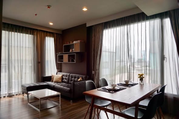 living room and bedroom of CEIL By Sansiri