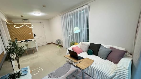 bedroom and living room of Chateau in Town Phahol 11 ชาโตว์ อินทาวน์ พหลโยธิน 11