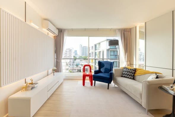 living room and bedroom and room interior of Chateau In Town Ratchada 20 Condo
