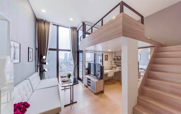 bedroom and living room of Chewathai Residence Asoke