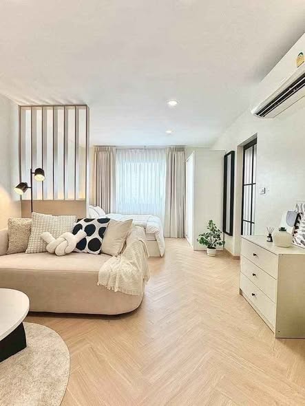 living room and bedroom of Condo One Ladprao 18