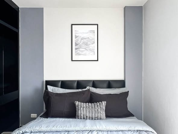 bedroom of Condo The Cache Rama 3 – Samrong