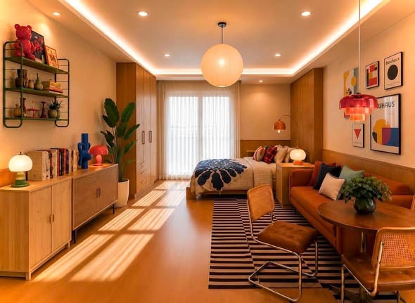 bedroom and living room of Happy Condo Rachada 18