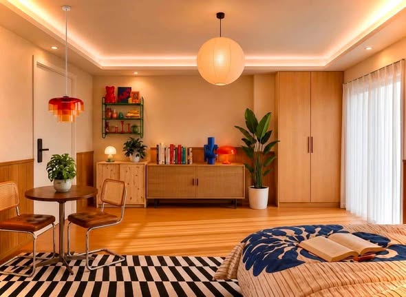 bedroom and living room of Happy Condo Rachada 18