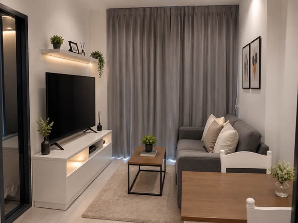 bedroom and living room and bathroom of Ideo Mobi Rama 9