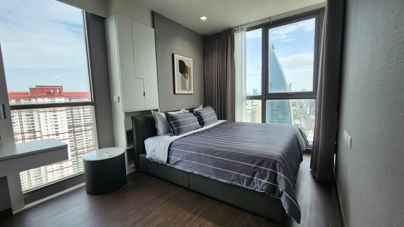 bedroom of Ideo Q Phaya Thai