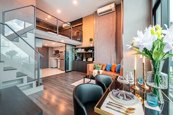 living room of KnightsBridge Space Rama9