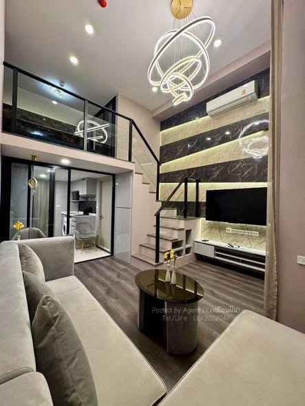 bedroom and living room of KnightsBridge Space Ratchayothin