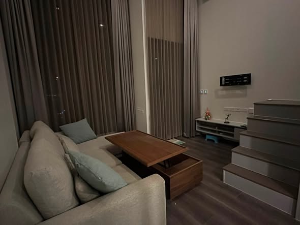 bedroom and living room of KnightsBridge Space Ratchayothin