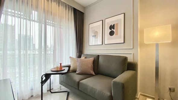 bedroom and living room of Life Asoke Hype