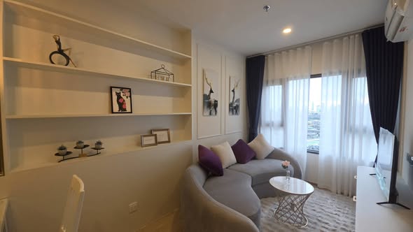 living room and bedroom of Life Rama 4 – Asoke