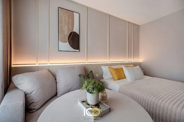 living room and bedroom and bathroom of Life Rama 4 – Asoke