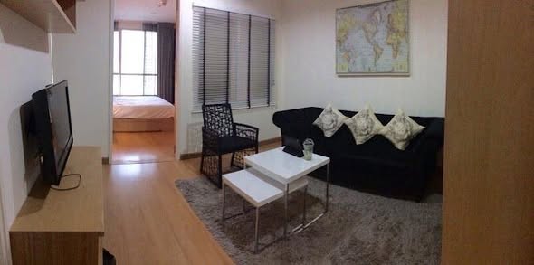 living room and bedroom of Life @ Sukhumvit 65