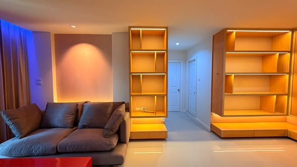 living room and bedroom of Lumpini Place Rama 9 – Ratchada
