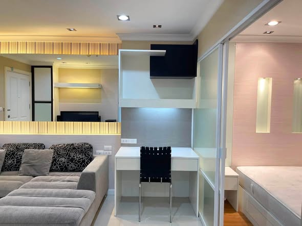 living room and bedroom and room interior of Lumpini Place Rama 9 – Ratchada