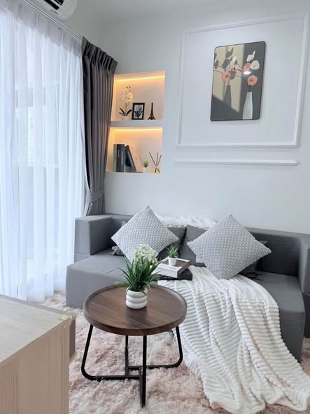 bedroom and living room of Lumpini Ville Rat Burana – Riverview 1