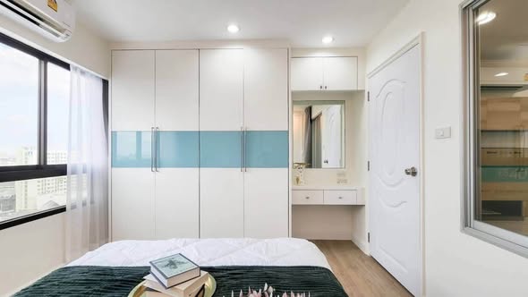 bedroom and room interior of Lumpini Ville Sukhumvit 77-2