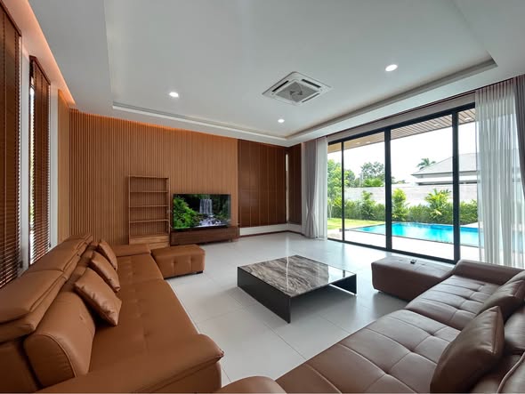 living room of Luxury pool villa 604