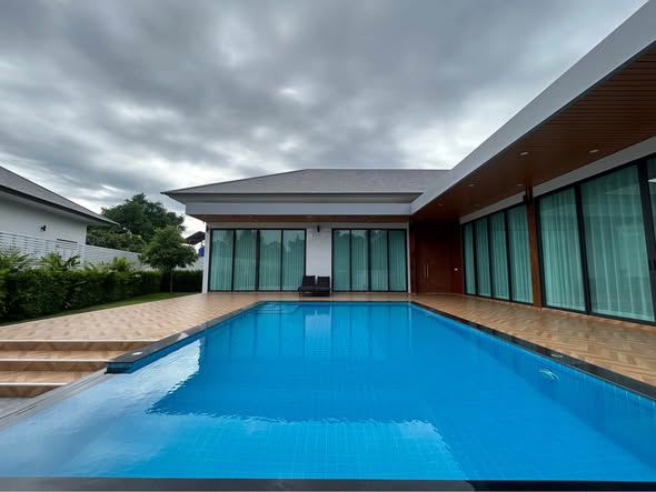 pool and room interior of Luxury pool villa 604