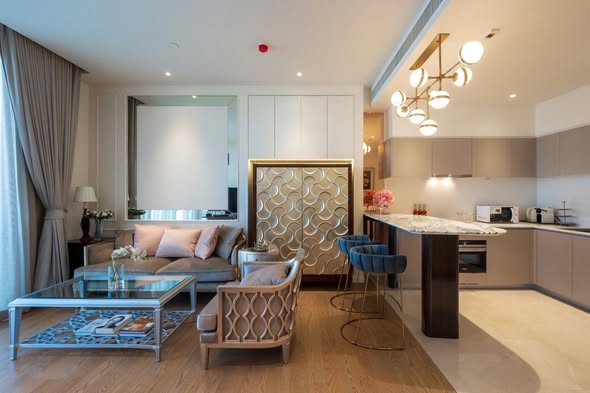 living room and bedroom of Magnolias Waterfront Residences
