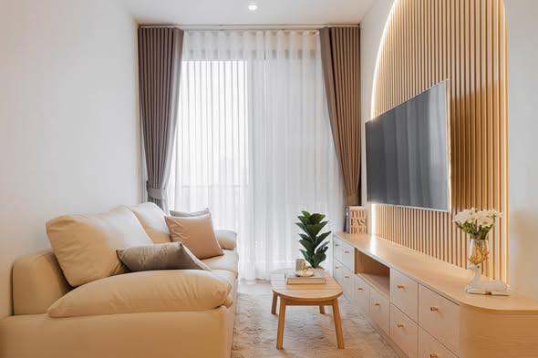 living room and bedroom of MARU Ekkamai 2