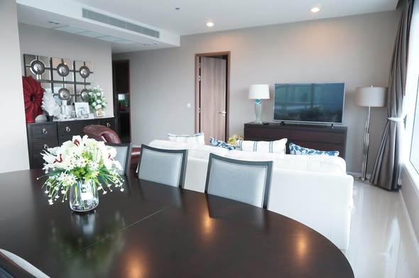 living room and room interior of Menam Residences Condominium