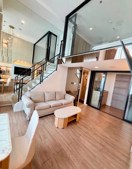 living room and room interior of Modiz Sukhumvit 50 โมดิซ สุขุมวิท 50