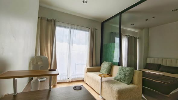 living room and bedroom and room interior of Niche MONO Sukhumvit Bearing