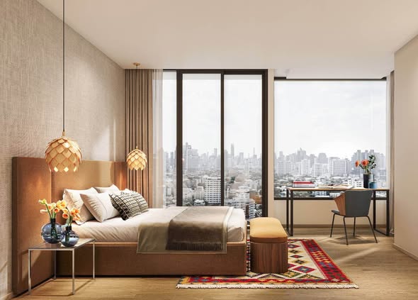 bedroom of Noble Form Thonglor โนเบิล ฟอร์ม ทองหล่อ