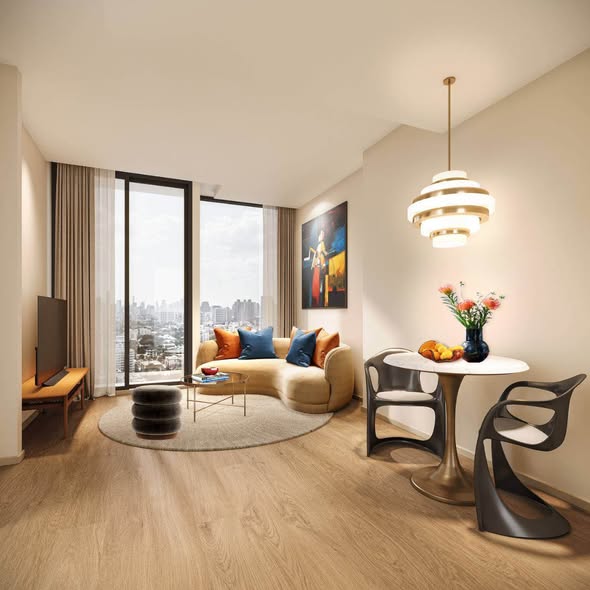 living room of Noble Form Thonglor โนเบิล ฟอร์ม ทองหล่อ