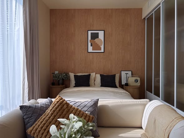 living room and bedroom of Noble Form Thonglor โนเบิล ฟอร์ม ทองหล่อ