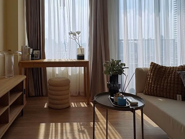 living room and bedroom of Noble Form Thonglor โนเบิล ฟอร์ม ทองหล่อ