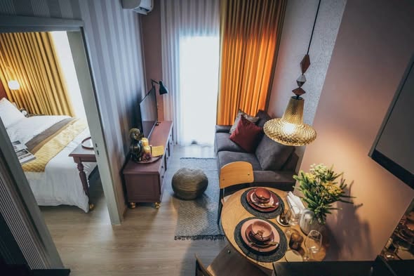 bedroom of Noble Revolve Ratchada 2