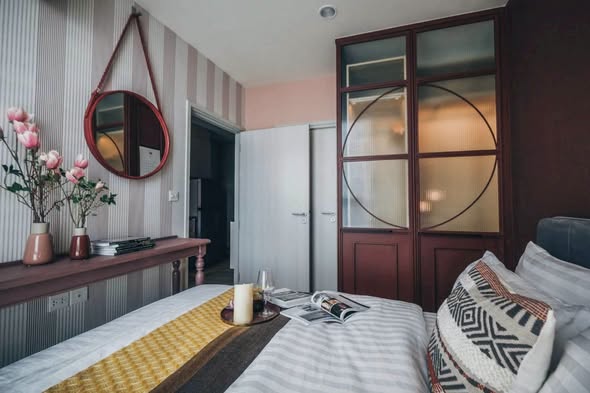 bedroom of Noble Revolve Ratchada 2