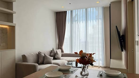living room and bedroom of Noble State Sukhumvit 39