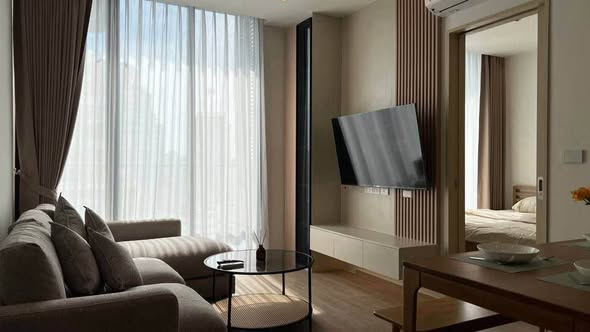 living room and bedroom of Noble State Sukhumvit 39