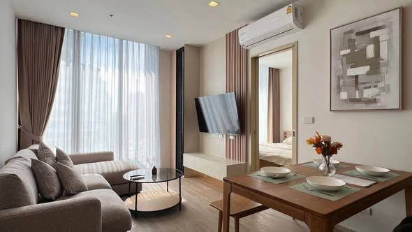 living room and bedroom of Noble State Sukhumvit 39