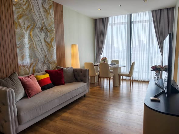 living room and bedroom of Park Origin Phrom Phong