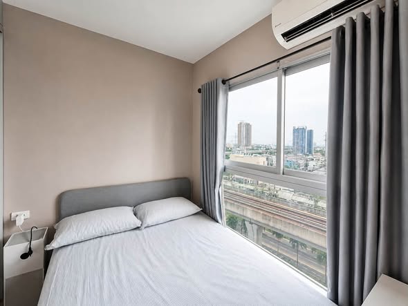 bedroom of Plum Condo Ramkhamheng Station