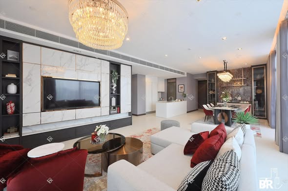 living room of Q1 Sukhumvit Condo by Q House