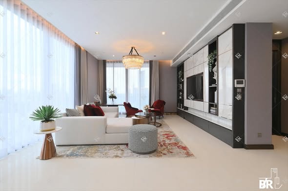 living room of Q1 Sukhumvit Condo by Q House
