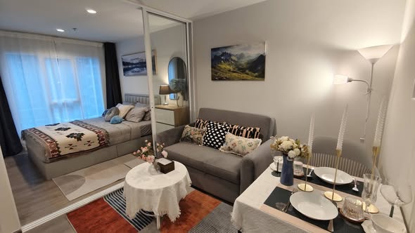 living room and bedroom of Regent Home Bangna (รีเจ้นท์โฮม บางนา)