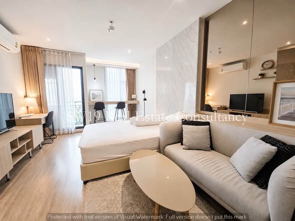 living room and bedroom of RHYTHM Ekkamai