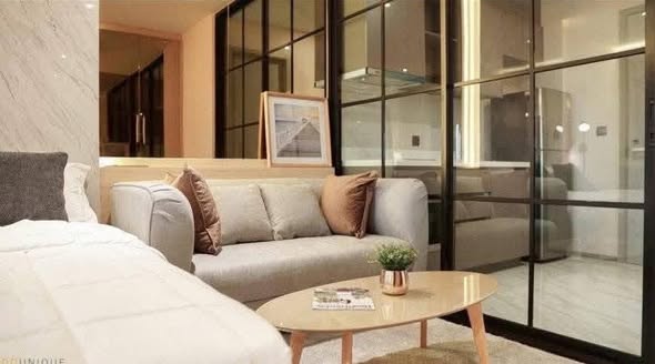 living room and bedroom and room interior of RHYTHM Ekkamai