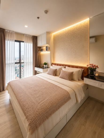 bedroom and bathroom of Rhythm Rang Nam