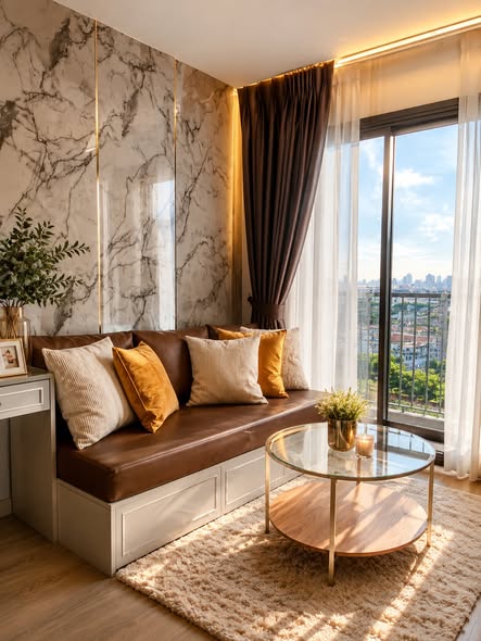 living room and bedroom of Rhythm Rang Nam